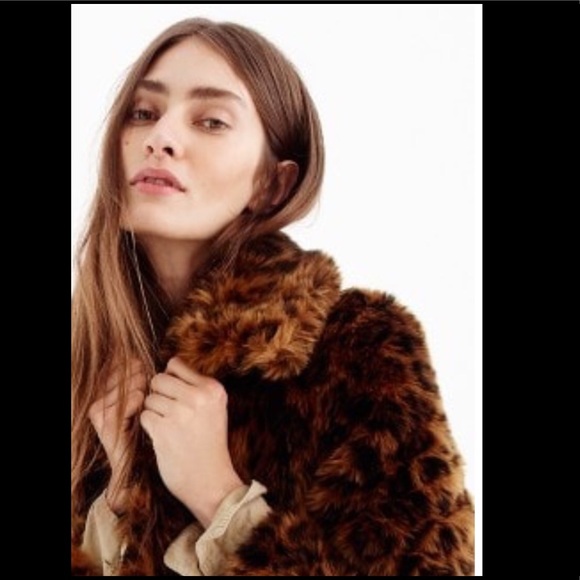 JCREW FAUX LEOPARD COAT SZ SMALL NWOT - Picture 3 of 8